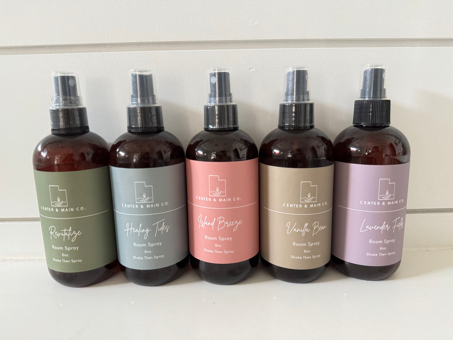 Front view of the air freshener Room Spray collection