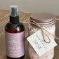 Room spray air freshener and epsom bath salt front view