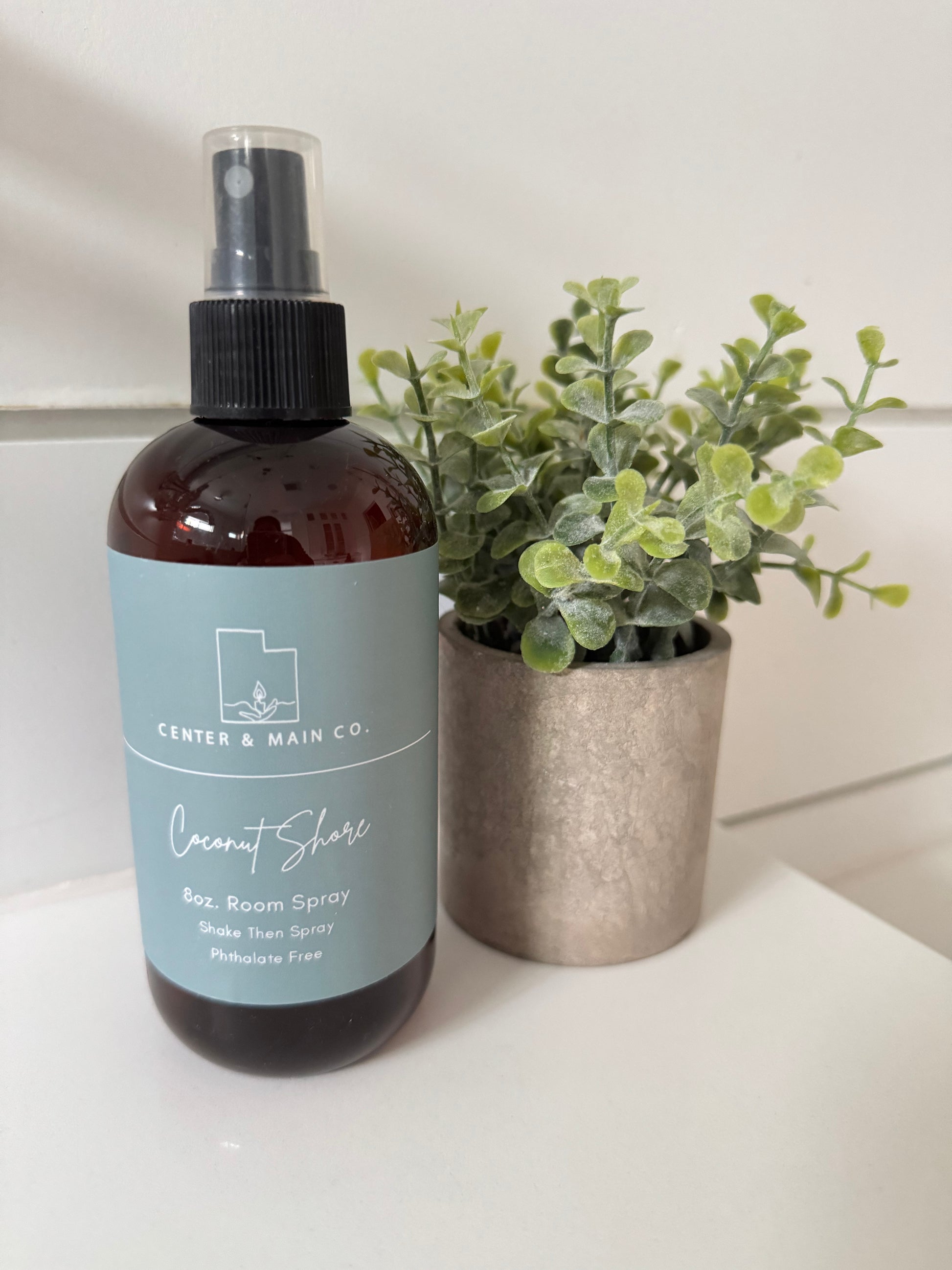 Front View of Air Freshener Room Spray in Coconut Shore