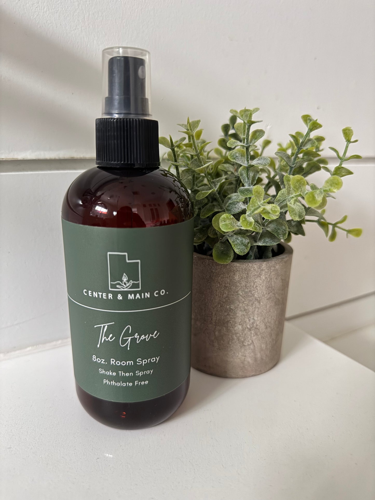 Front View of Air Freshener Room Spray in the scent The Grove.